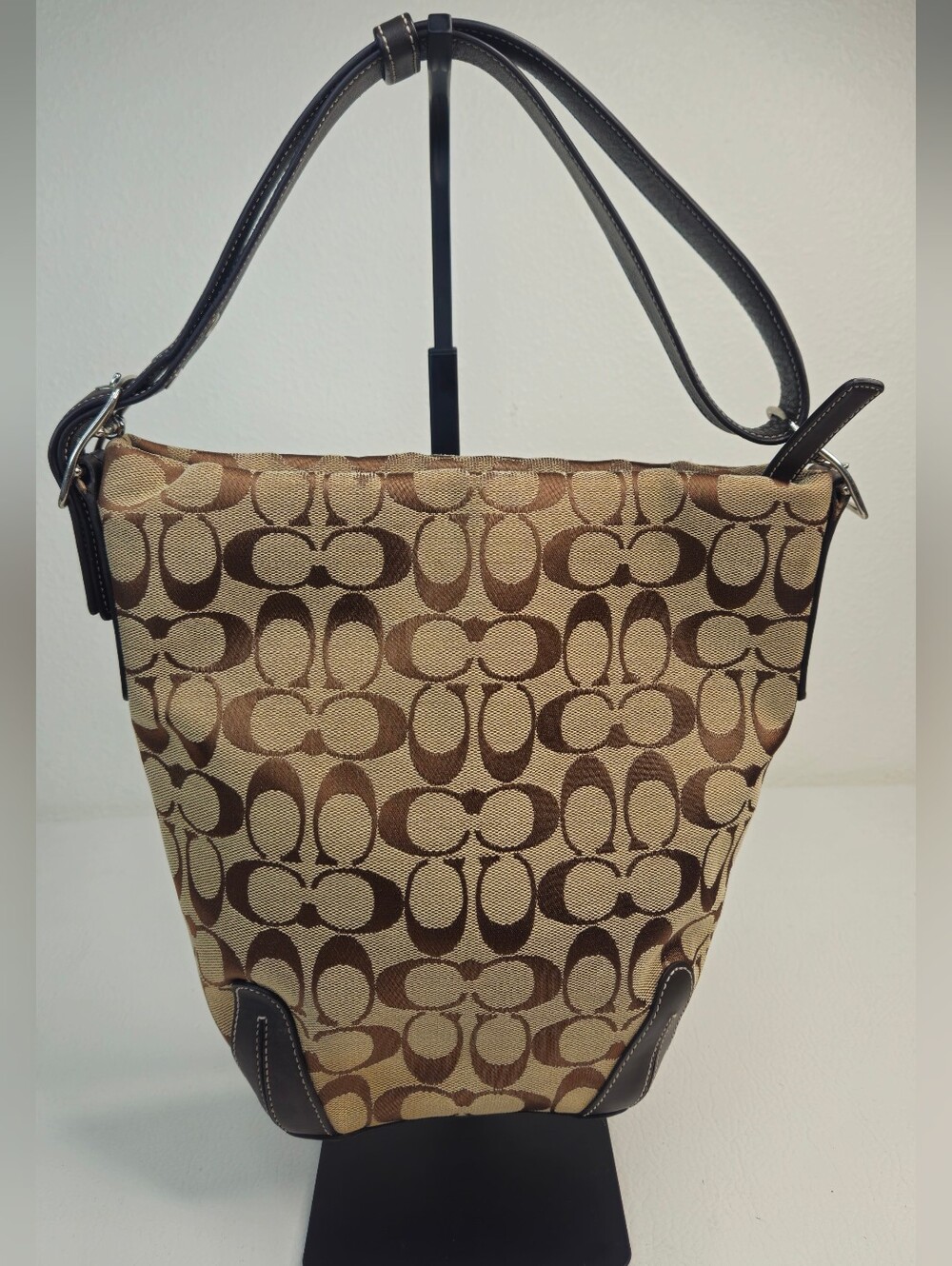 Coach • Vintage Y2K Signature BOHO 6076 • Jacquard Bucket • Brown Tan • SOHO